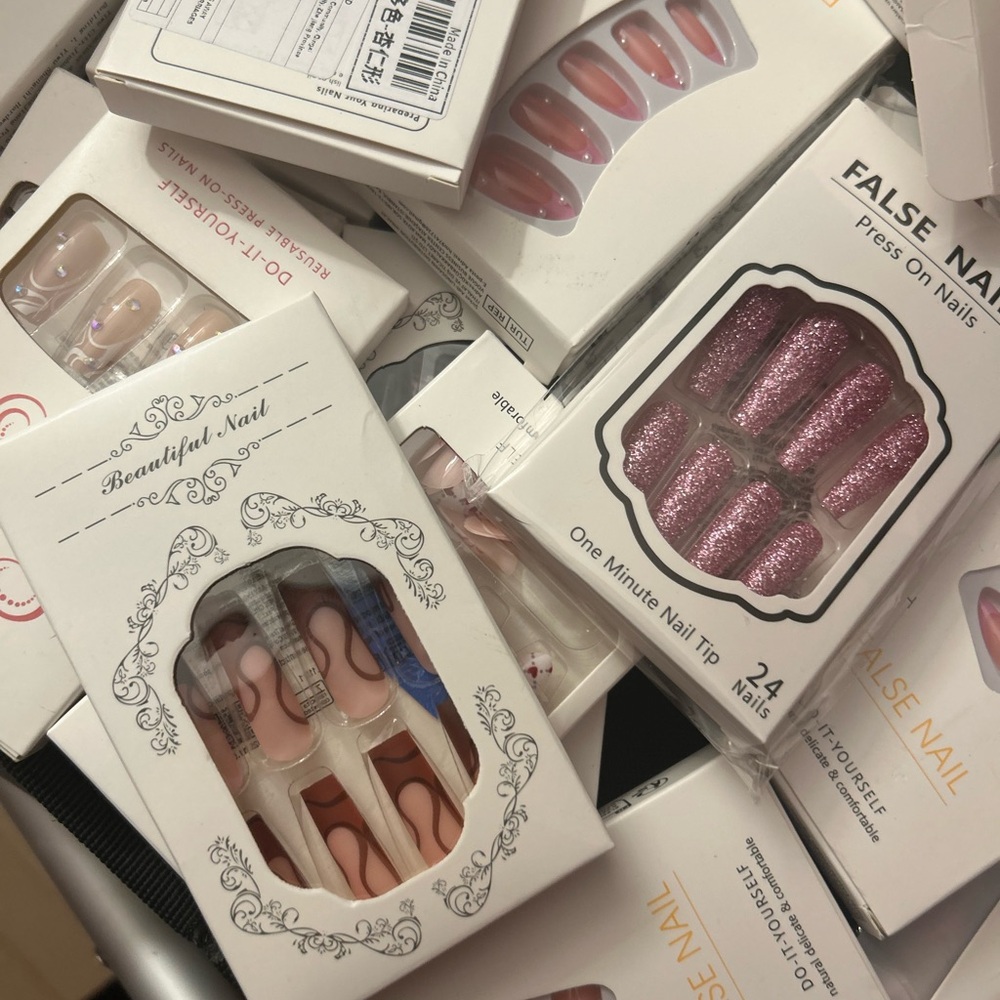 Glitter Pink False Nail Set